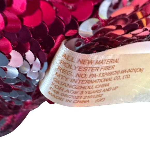 Valentine Weiner Dachshund Dog Sequin Pink Silver Hearts Reverse 18in Toy Plush - Picture 11 of 16